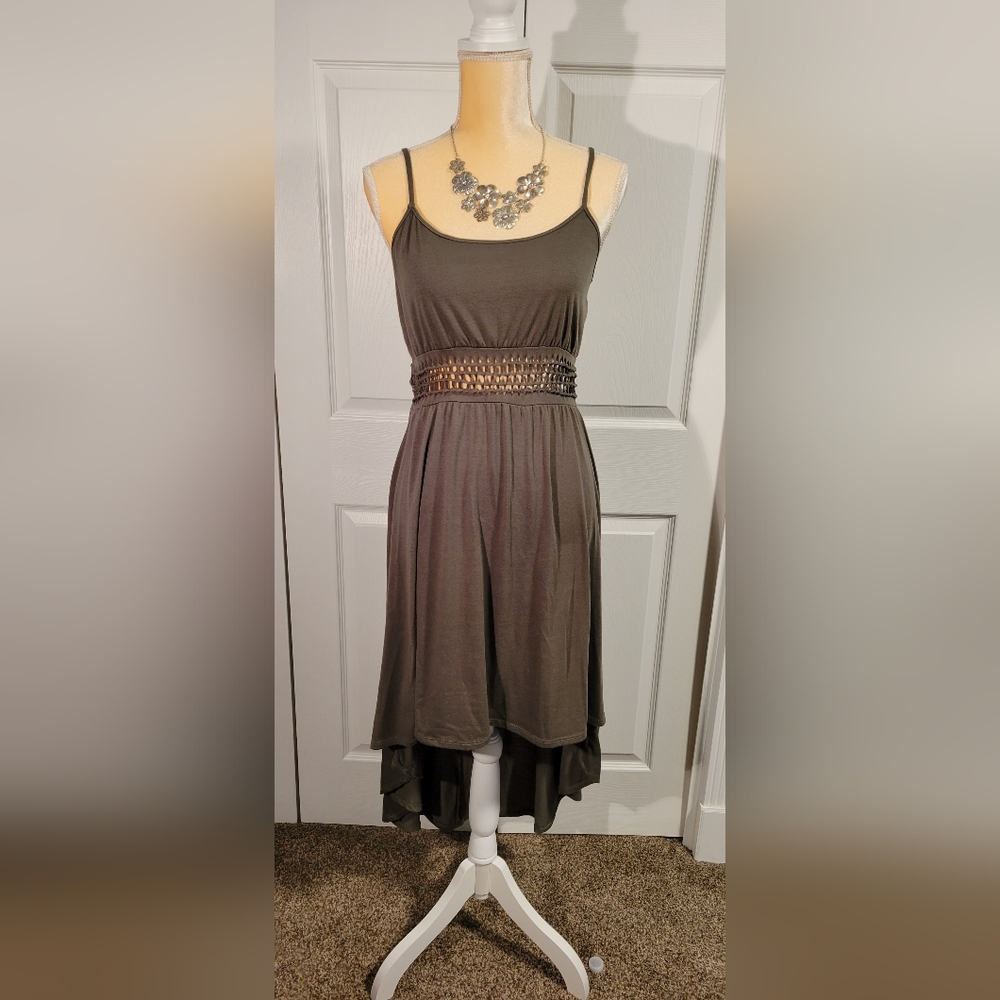 Olive high/low dress Size L